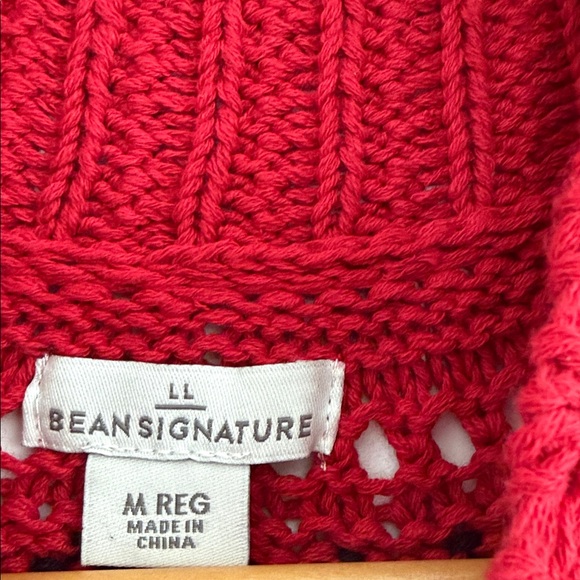 L.L. Bean Red Nordic Ski Pattern Button-Up Cardigan - Picture 5 of 7